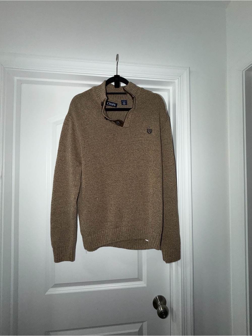 Chaps Men's Zip-Up Shawl Collar Sweater - Brown